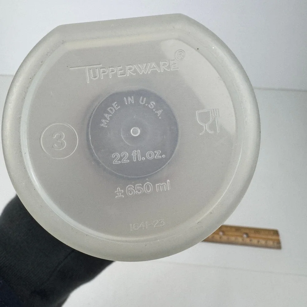 Vtg Plastic Tupperware 22floz Modular Mate Clear Bottom Brown Lid 1641-23‎ READ